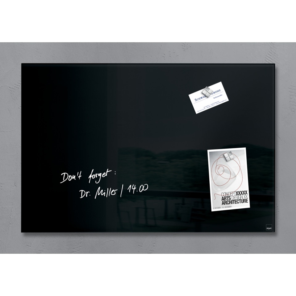 wandbild, schwarz, poster, installation, glasoberfläche, Schwarzes Display, Wandmontage, Poster, Gleisscheibe, Notizkarte
