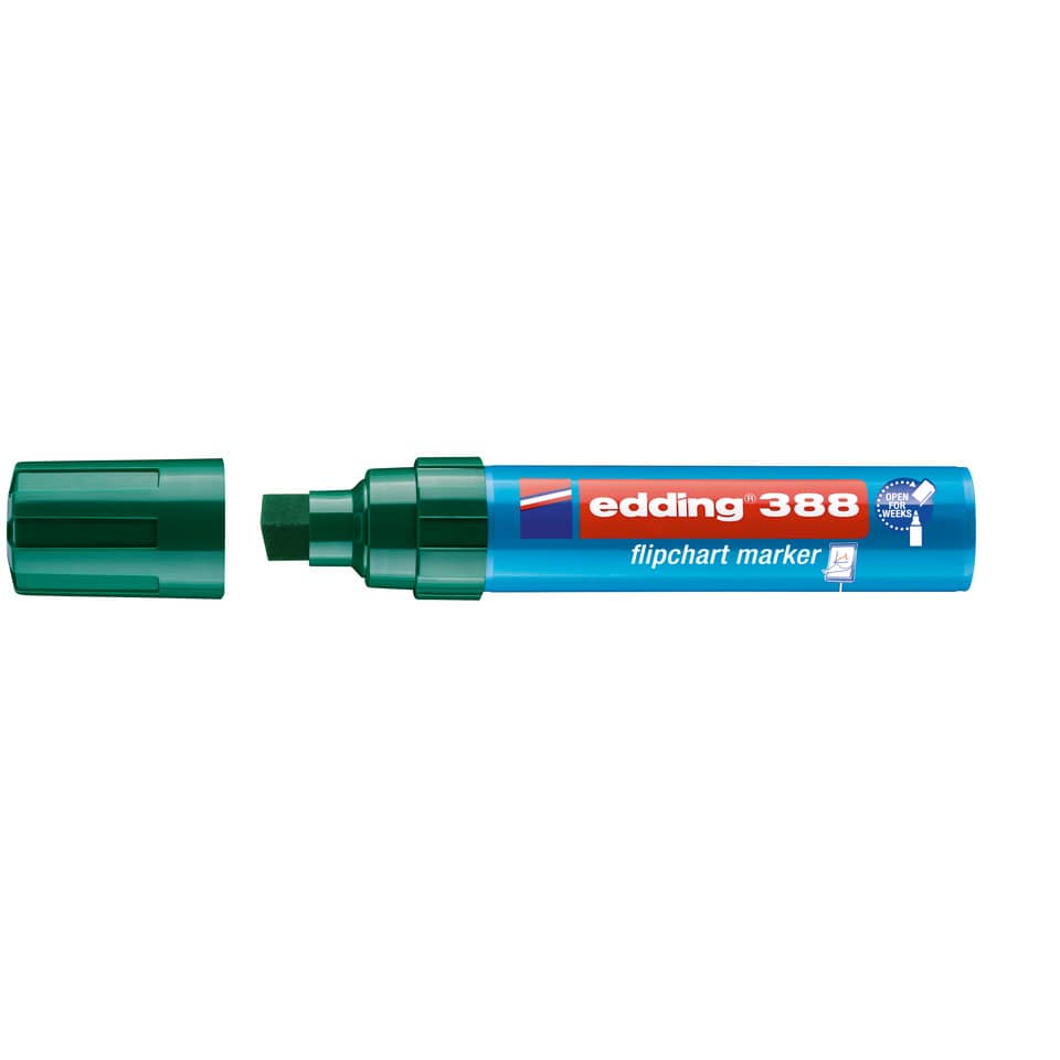 Flipchart-Marker, Marker, blauer Marker, grüne Kappe, ed ding 388