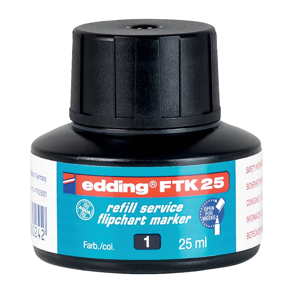 Nachfülltinte FTK 25, Flipchartmarker, 25ml, schwarz EDDING 4-FTK25001
