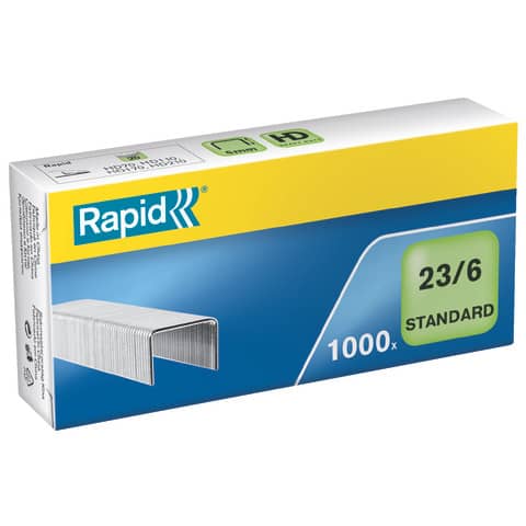 Heftklammern 23/6mm Standard, verzinkt, 1000 Stück RAPID 24869100