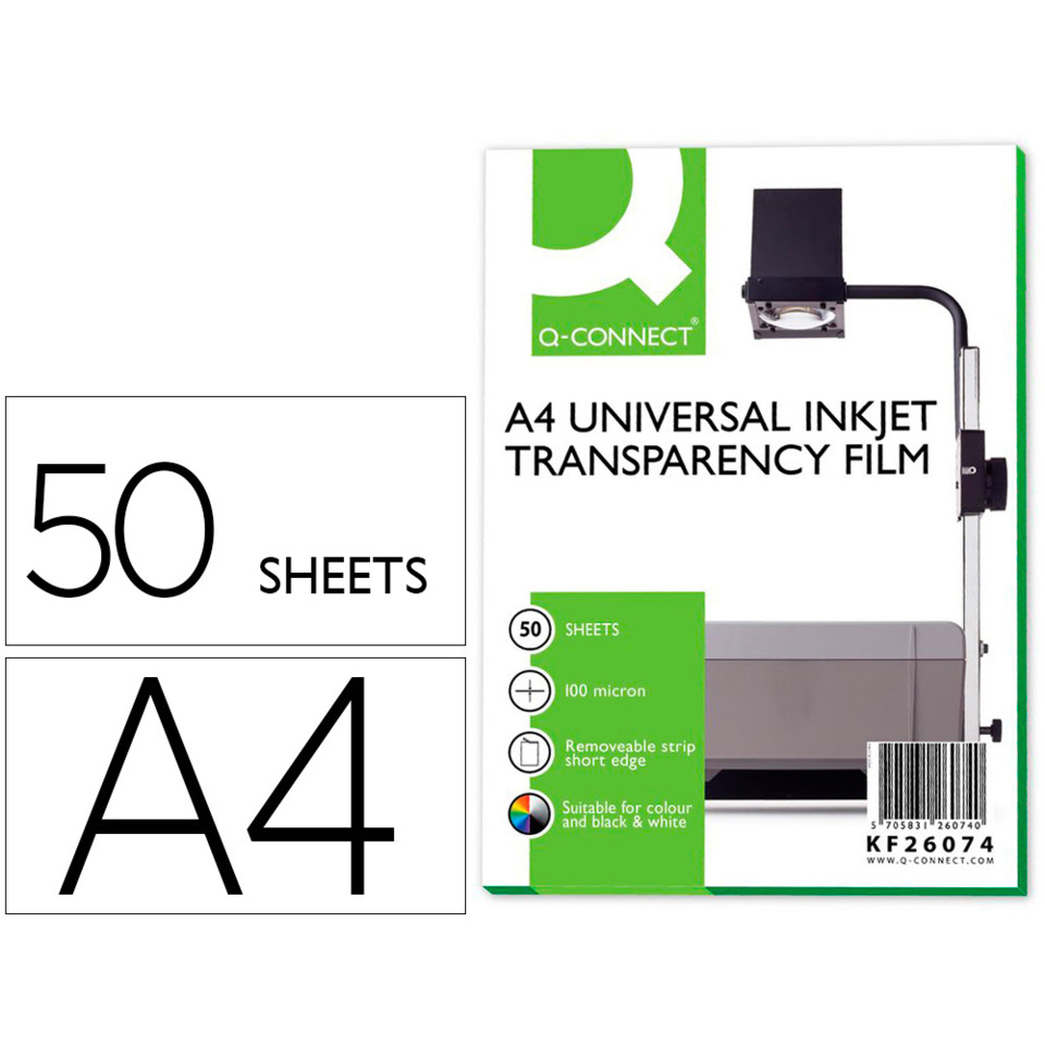 A4, Tintenstrahldruckfilm, Universalfilm, Transparent, Blätter 50