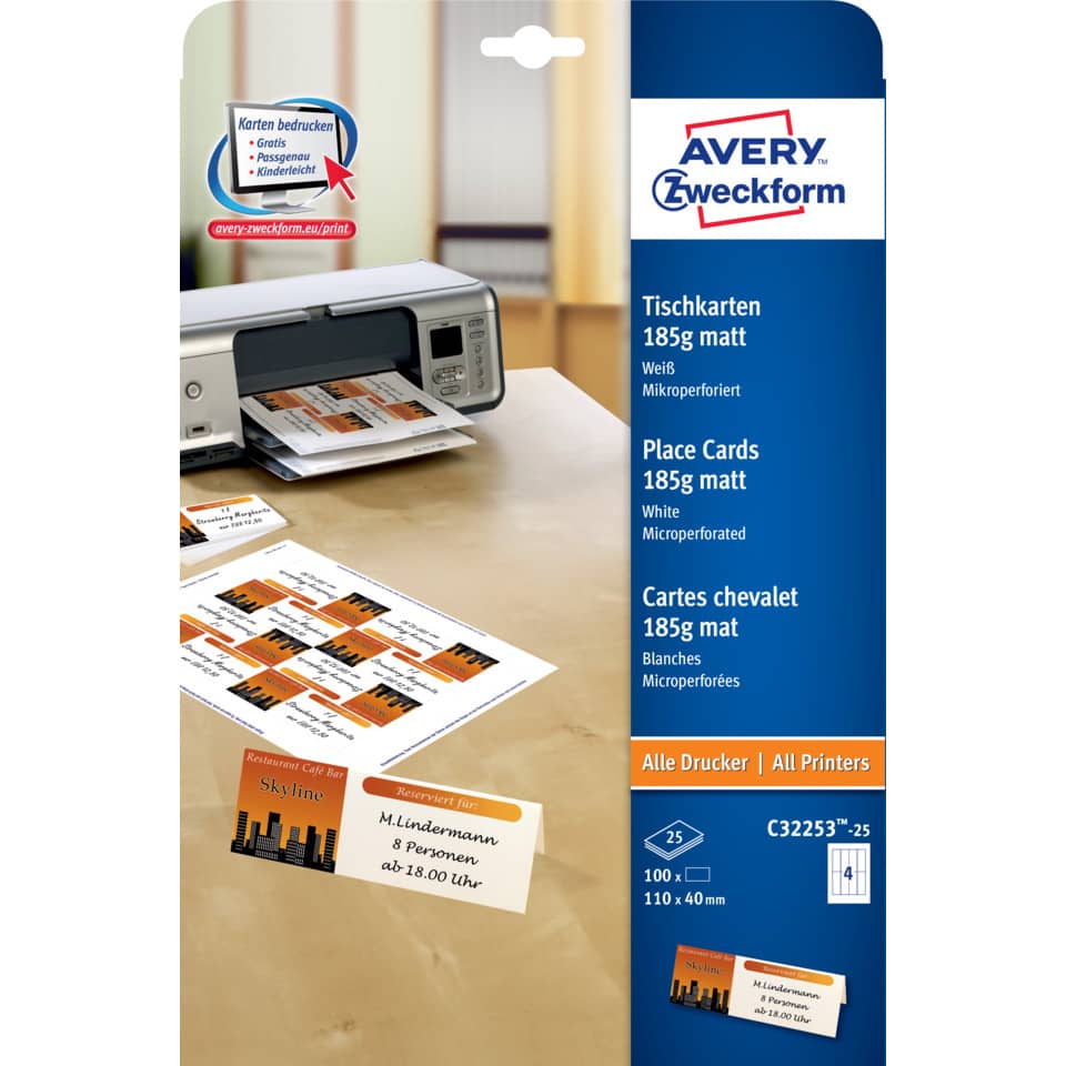 Karten, Drucker, Kartenlayout, Tischkarten, Papierkarte