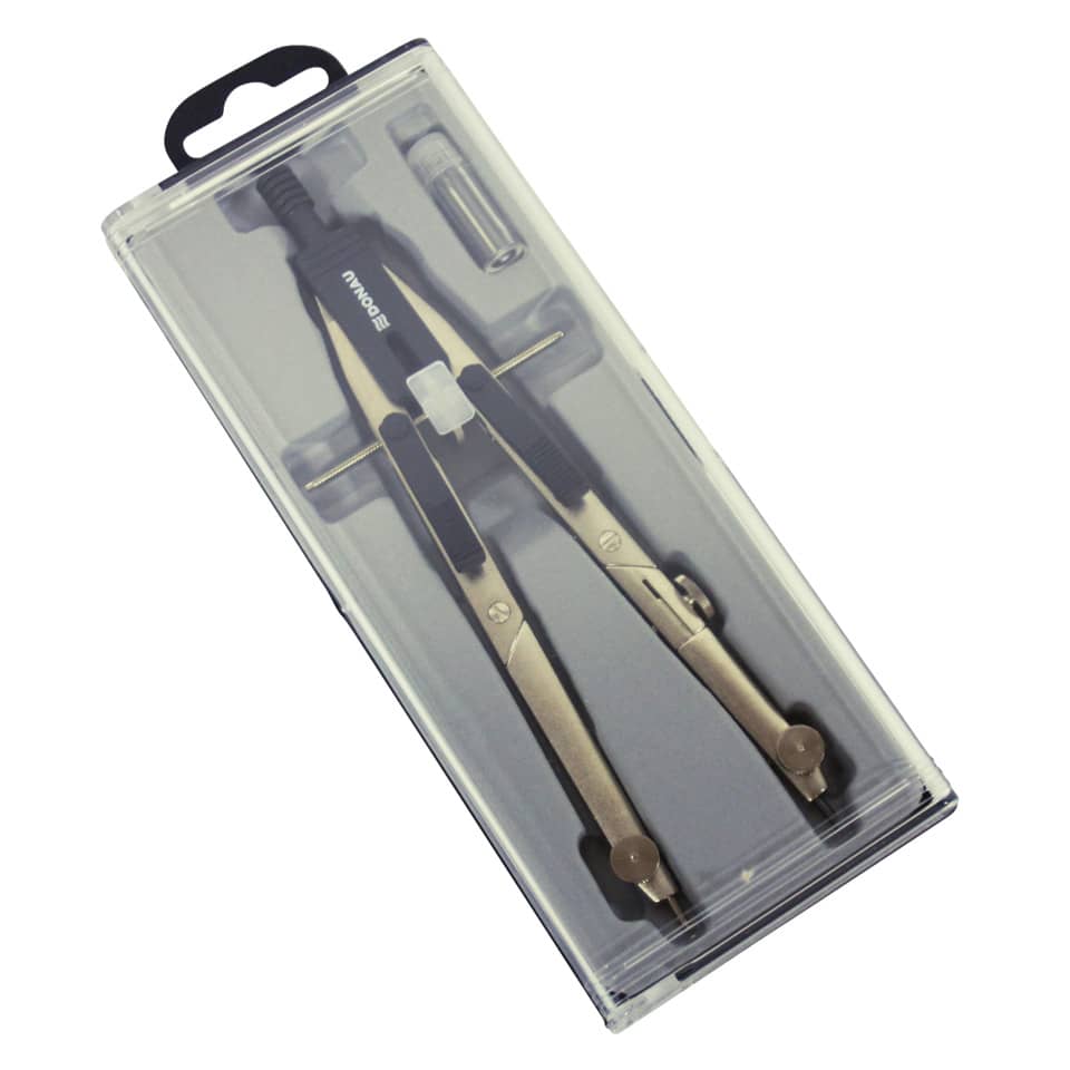 Kompass, Schraub-Set, Metall, Goldfarbe, Etui