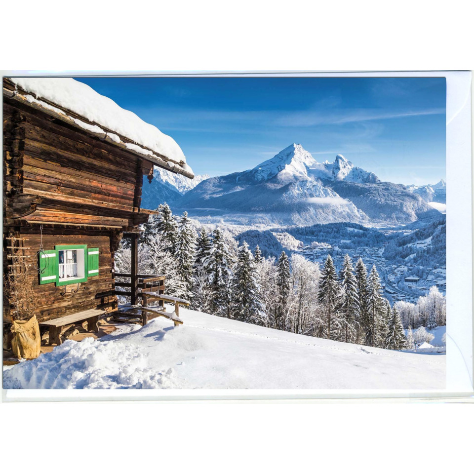 Holzhütte, Schnee, Alpen, Winterlandschaft, Holzhaus