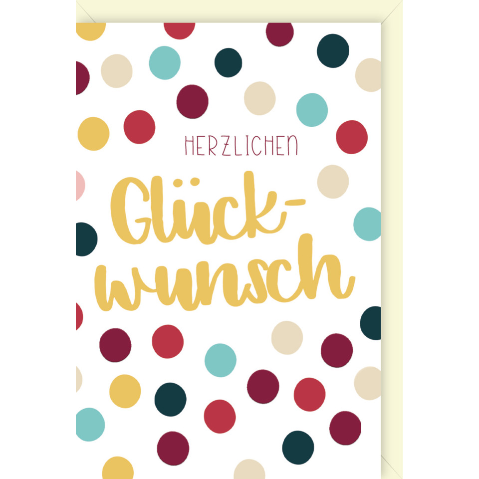 Grußkarte, Glückwunschkarte, Punktmuster, Mehrfarbig