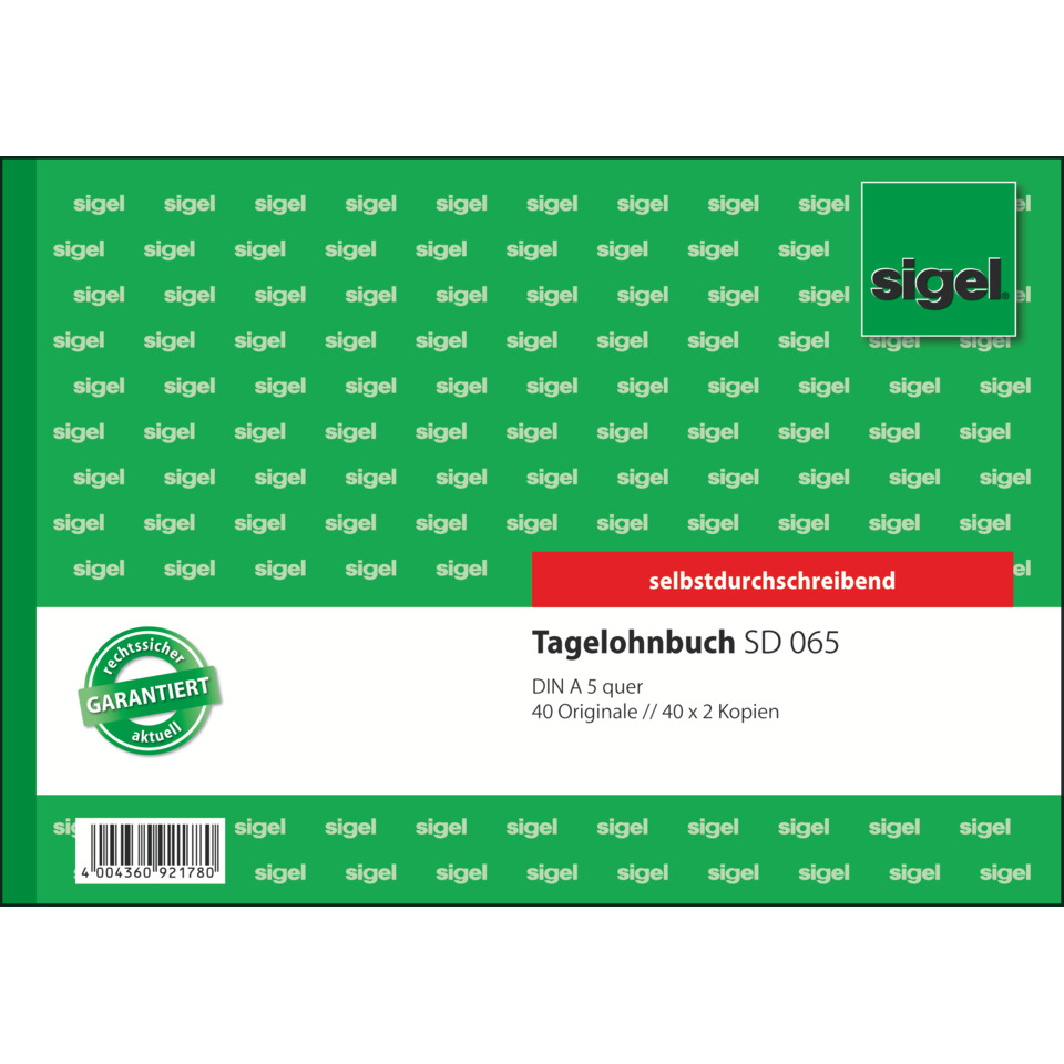 Tagebuch, Tagebuchblock, Zweifarbige Innenseite, selbstdurchschreibend, SD 065