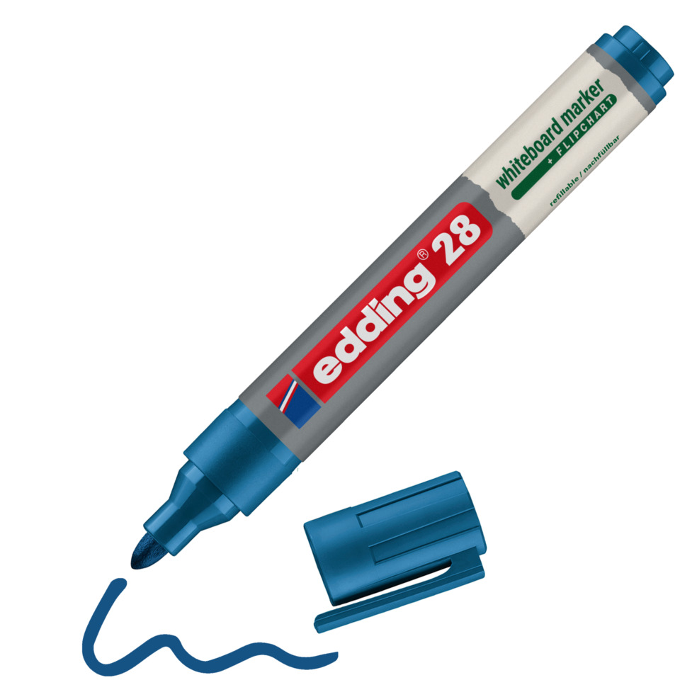 Whiteboard-Marker, blauer Marker, Tafelmarker, Filzstiftspitze, löschbare Tinte