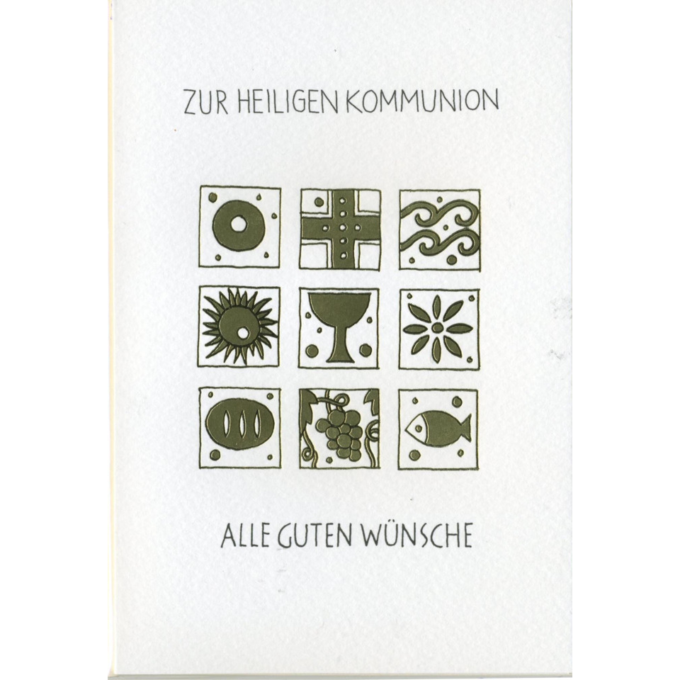 kommunion, karte, grüße, design, symbole