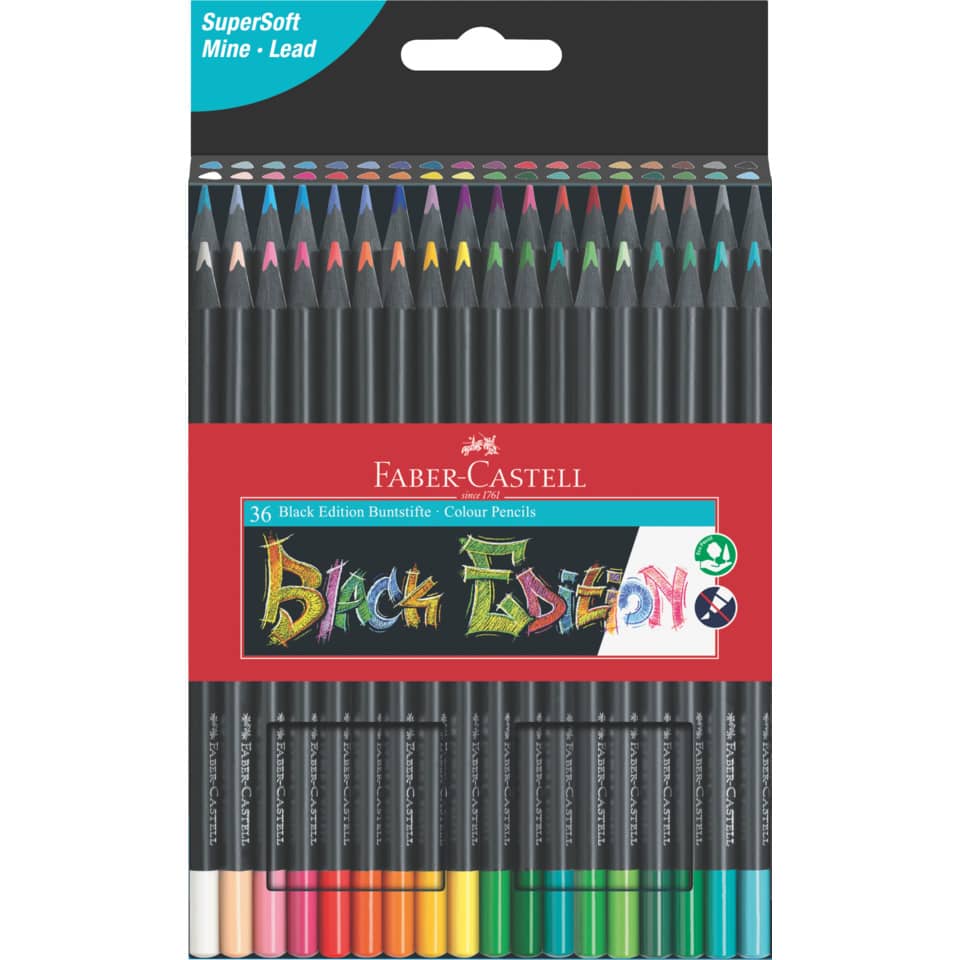 farbige bleistifte, Schwarze Edition, Faber-Castell, Kunstbedarf, Bleistiftset
