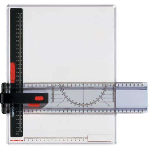 Zeichenplatte A4, Polysterol, inklusive Parallel-Zeichenschiene RUMOLD 352010