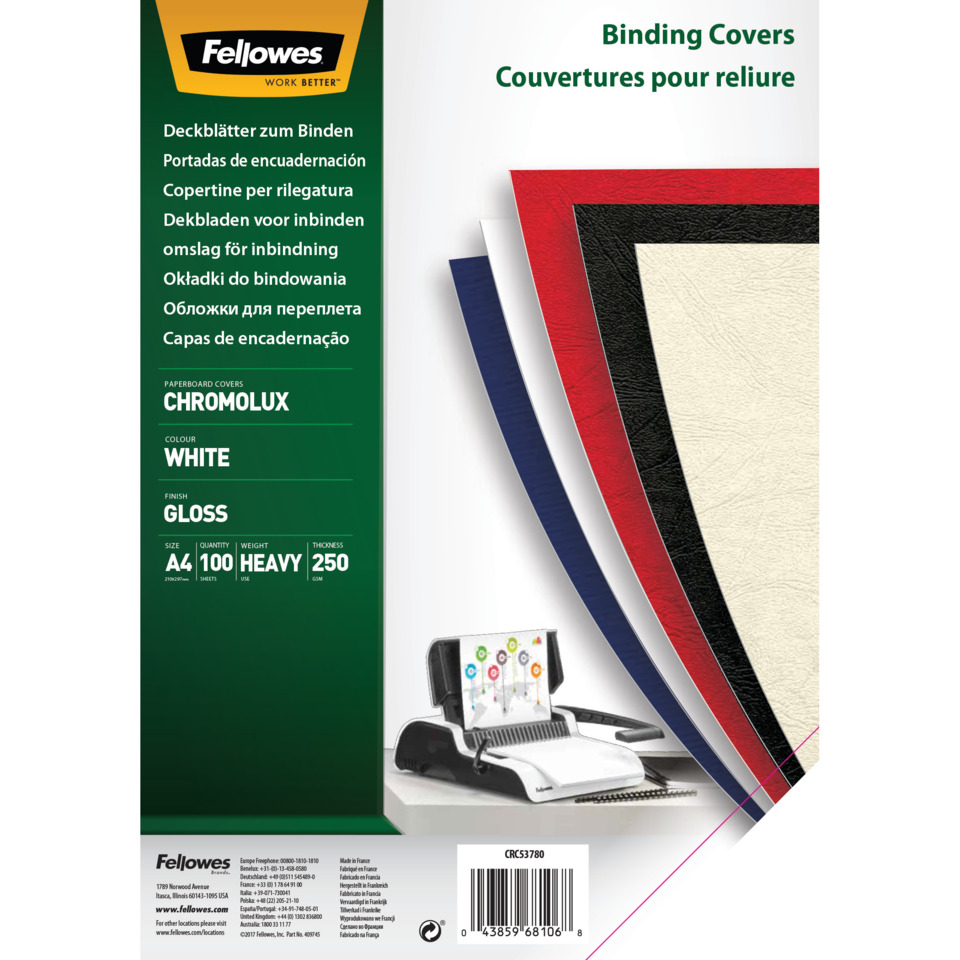 Bindecovers, Weiß, Glanz, A4, heavy