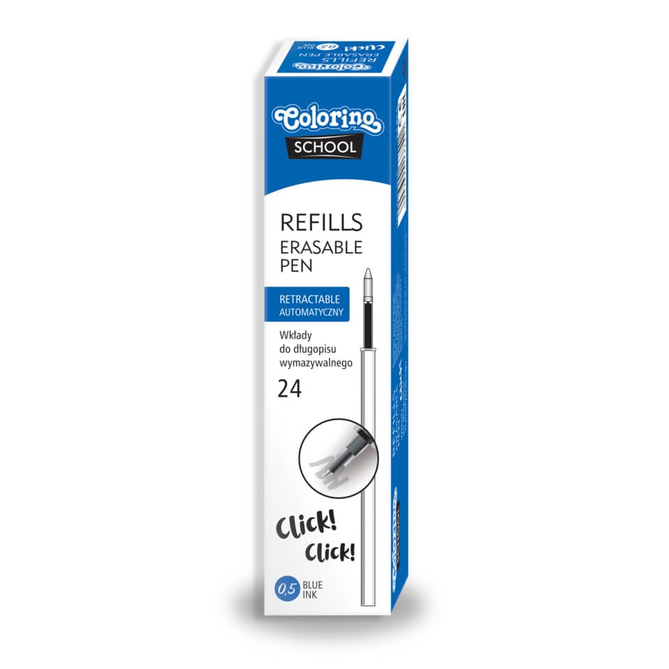 Erasierbare Stift, Nachfüllungen, Blau Tinte, Klickstift, Ausziehbarer Stift