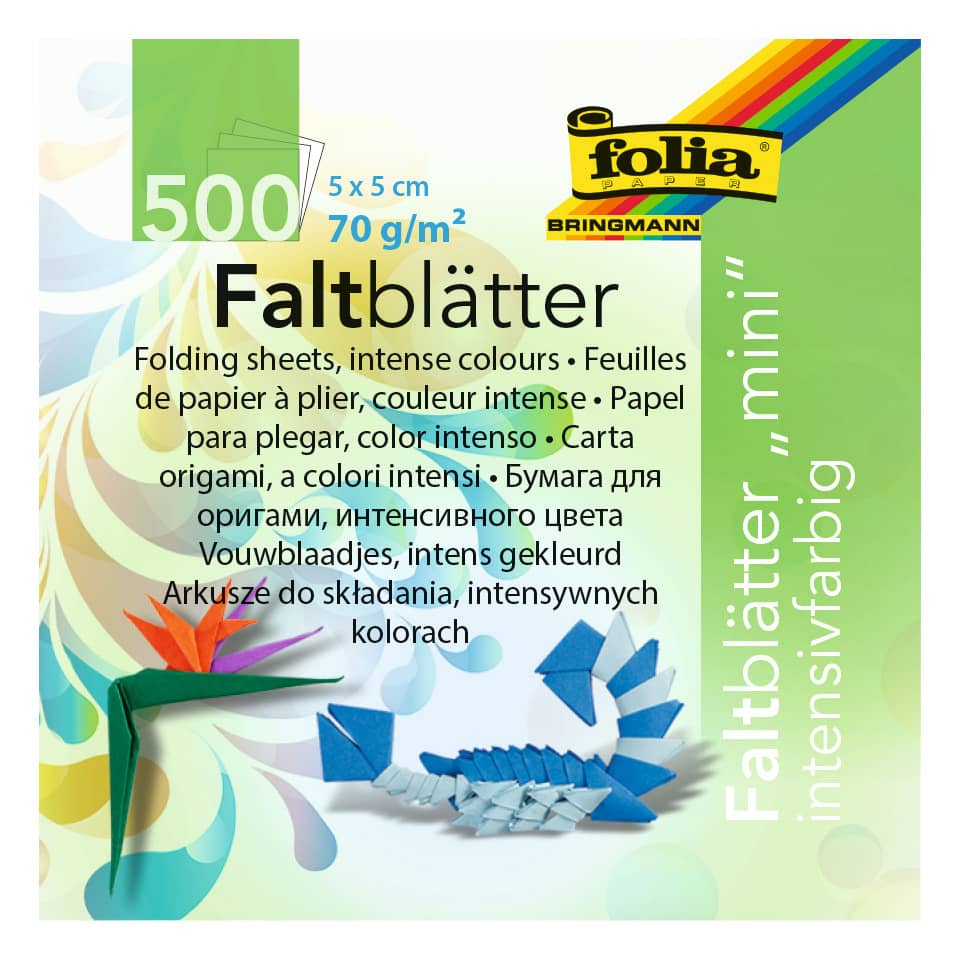 Faltblatt, Faltenpapier, Origami, Bunt, 500 Blatt