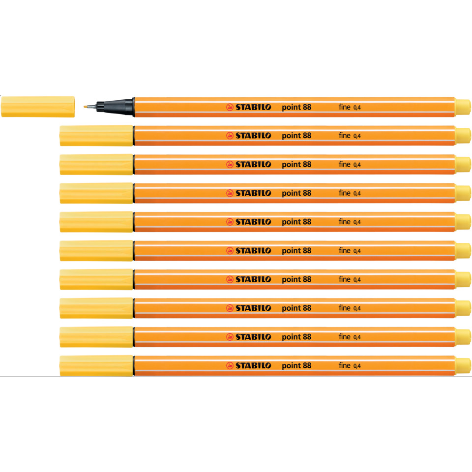 Marker, Stabilo, Highlighter, Orange, Lineal?, Marker, Wachsmarkierer, Orange, Set aus Stiften, STABILO Punkt 88
