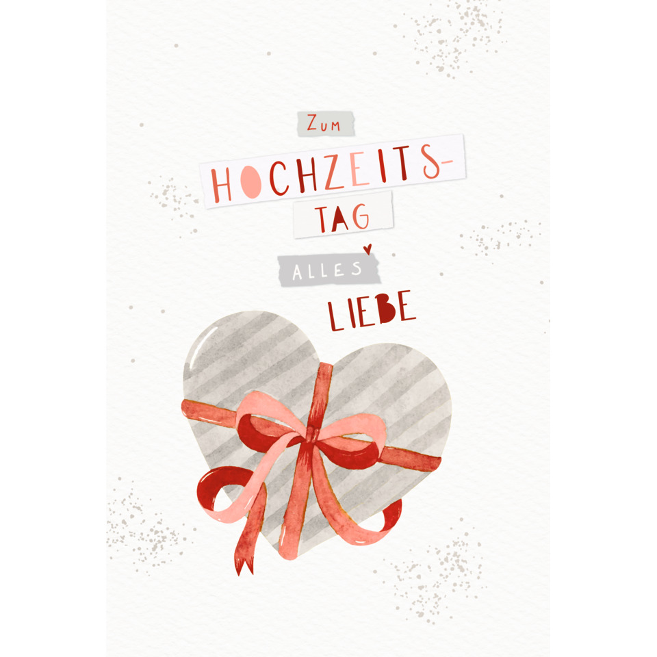 Kartenmotiv, Herz-Verpackung, Hochzeitskarte, Rote Schleife, Herzform