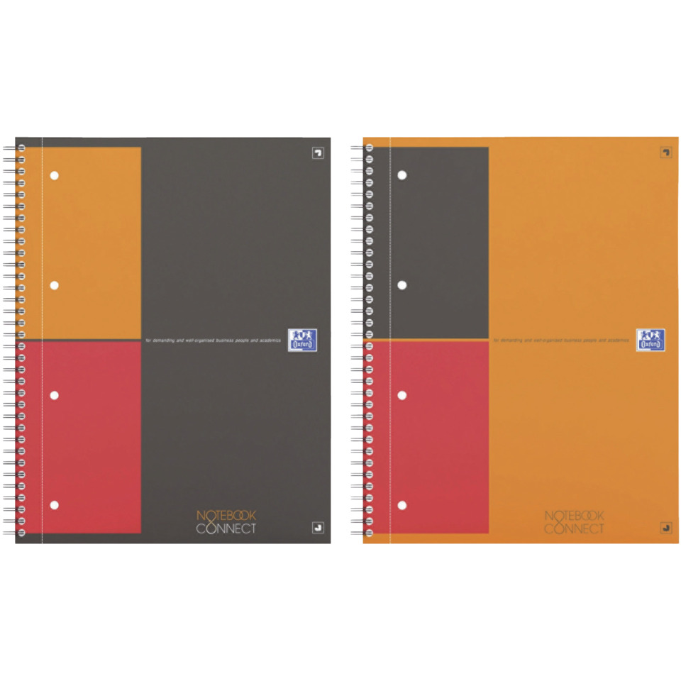 Schul-Notizbuch, Spiralbindung, Kladde, Farbfeld-Design, Notizblock