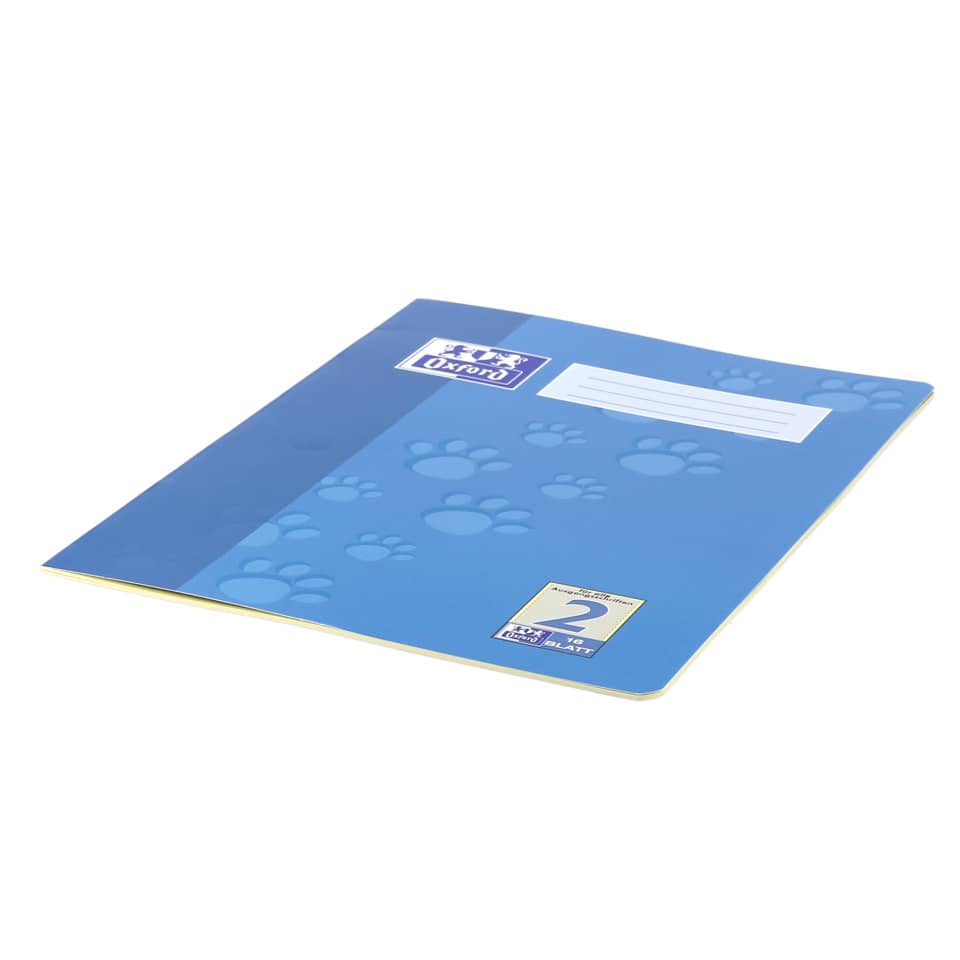 Notebook, Boarding pass, Blue cover, Pfotenabdruck-Muster, A4-Blatt