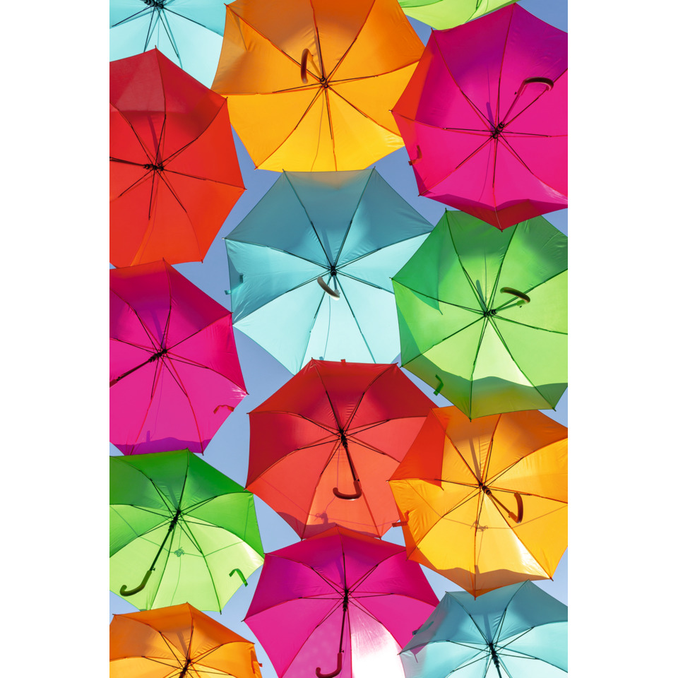 Regenschirme, Sonnenschirme, bunt, Regenbogen, Überdachung