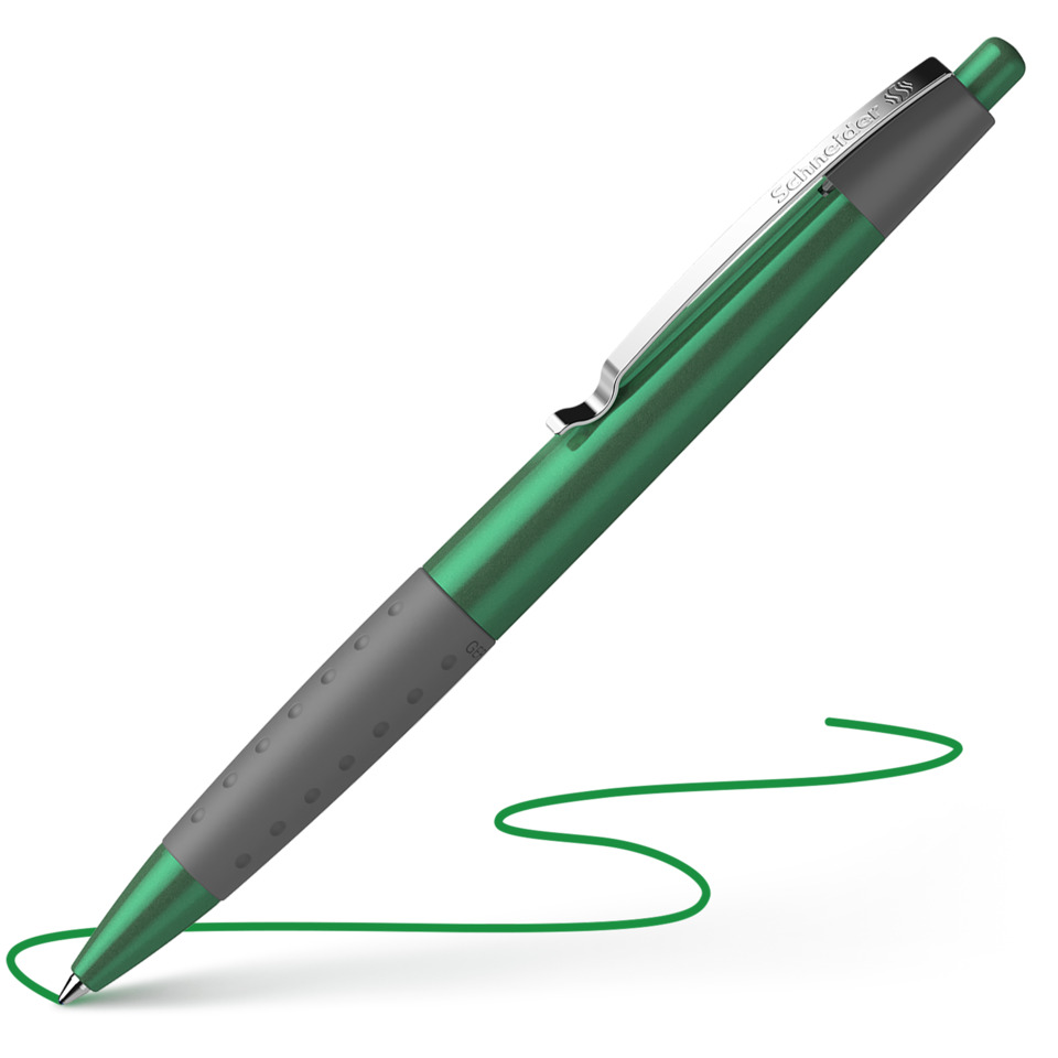 Kugelstift, Farbgrün, Gummi-Griff, Clip, Schreibgerät