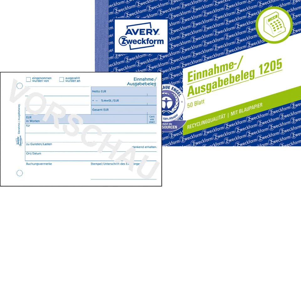 Avery Zweckform, Etiketten, Ausgabe Beleg, Recyclingpapier, Blau