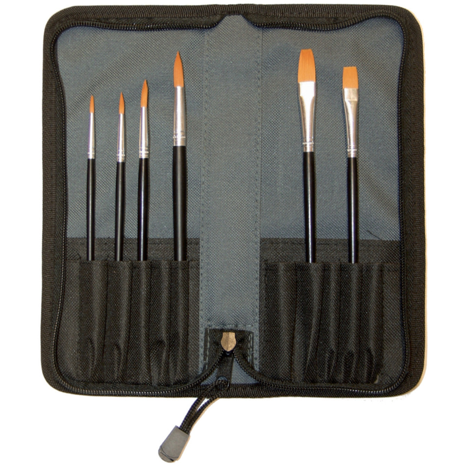 Pinselset, Künstlerpinsel, Malpinsel, Pinselcase, Set mit Pinseln