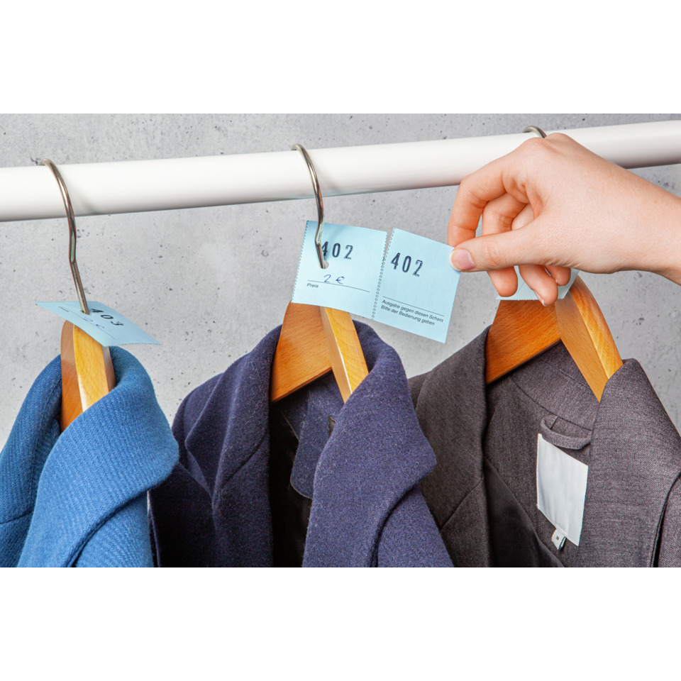 Hängekleidung, Anzugjacke, Sakko, Preisschild, Kleiderbügel
