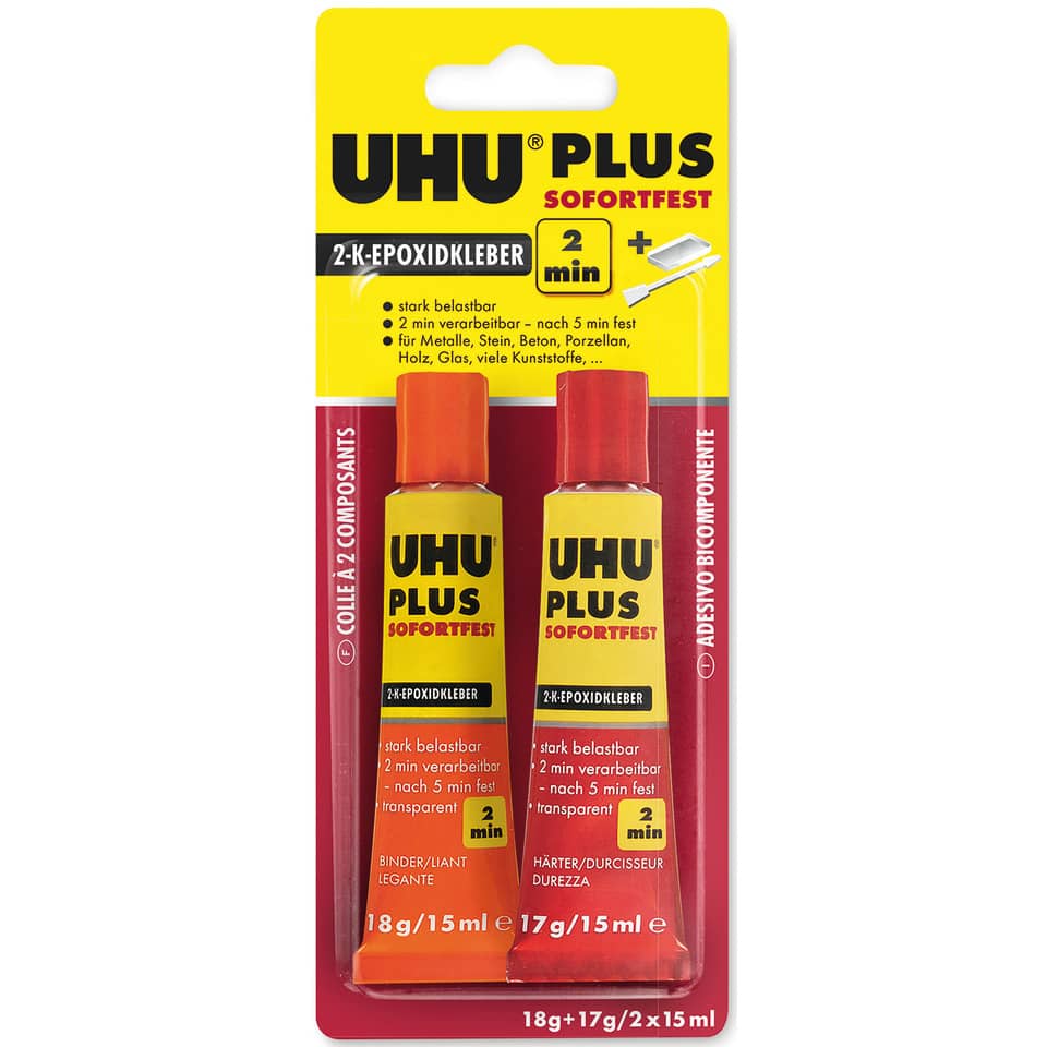 UHU Plus, Epoxidkleber, 2K, Klebstoff, Kleber-Set