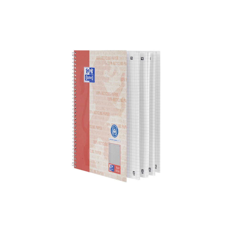 Notizbuch, Spiralbindung, Rückseite Rot, Linierte Seiten, Kartonpapier