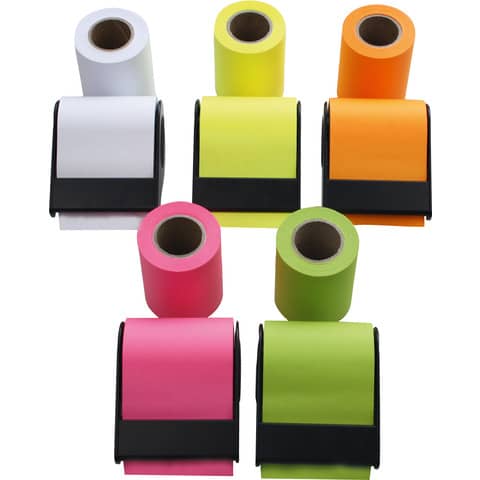 Haftnotiz Rollen im Abroller - brillant sortiert 60mm x 10m, nachfüllbar - 15 Stück RNK CT1992