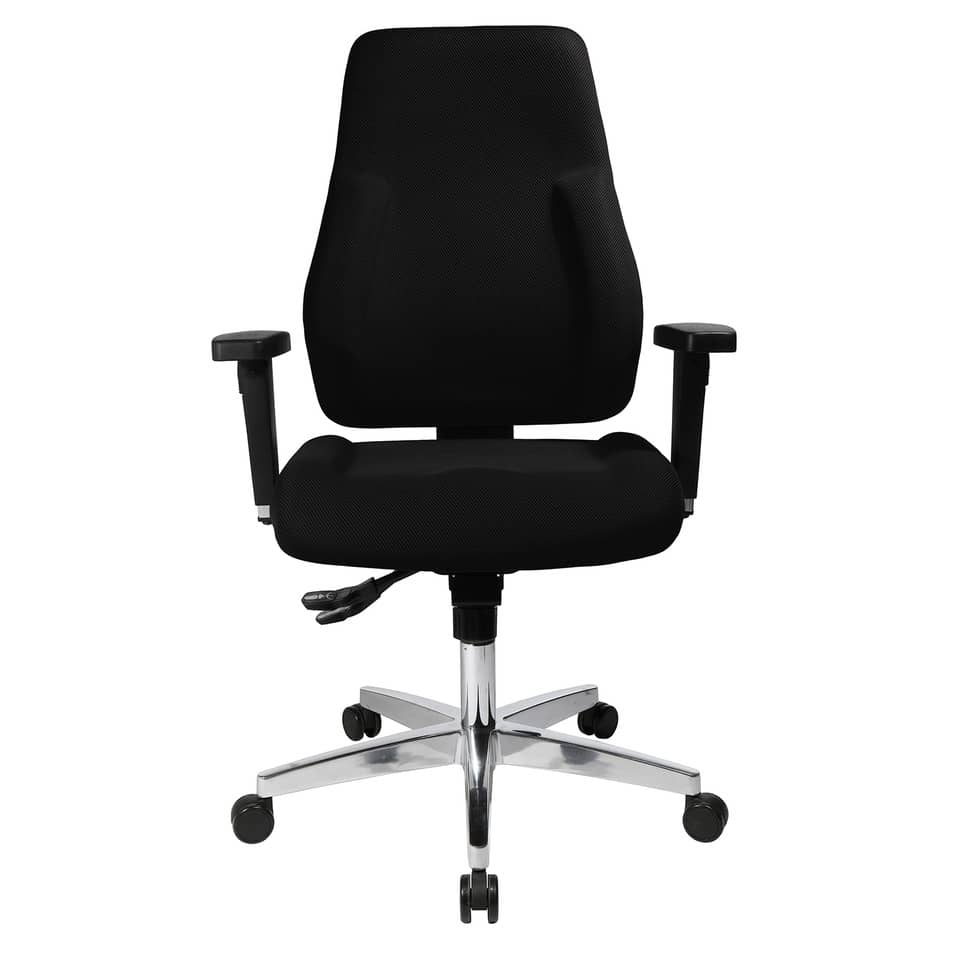  Bürostuhl, Schwarz, Mesh, Verstellbare Armlehnen, Fünf-Sternen-Basis