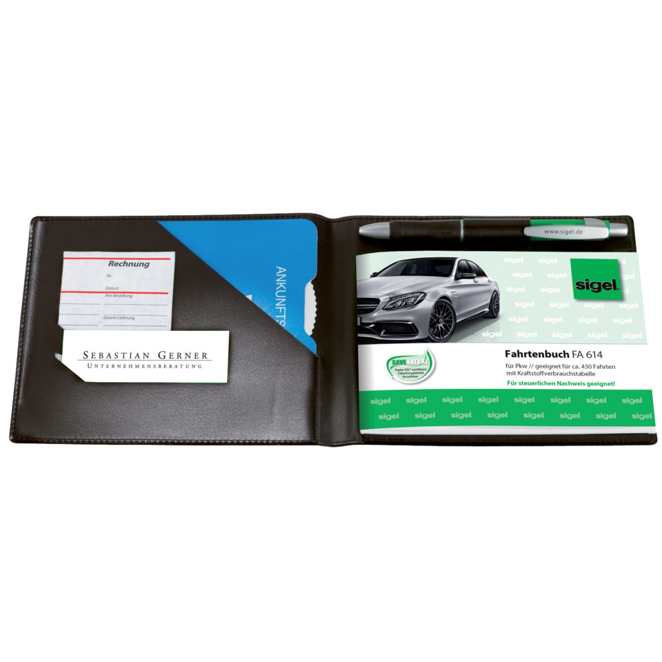 Kreditkartenhalter, Organizer, Brieftasche, Notizblock, Autopflege-Unterlagen