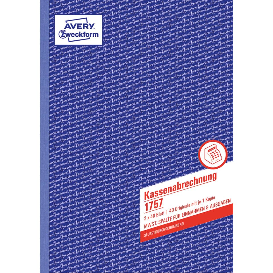 Kassenabrechnung, Abrechnungsheft, Blattgröße, Kassenpapier, Rechnungsheft