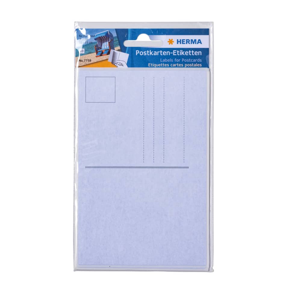 Postkartenzettel, Etiketten, Postkartenlayout, Papierkarte, Label-Packung