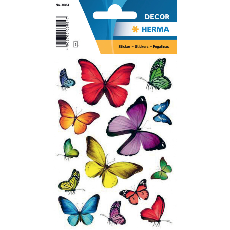 Schmetterlinge, Stickerbogen, Aufkleber, bunt, Motiv