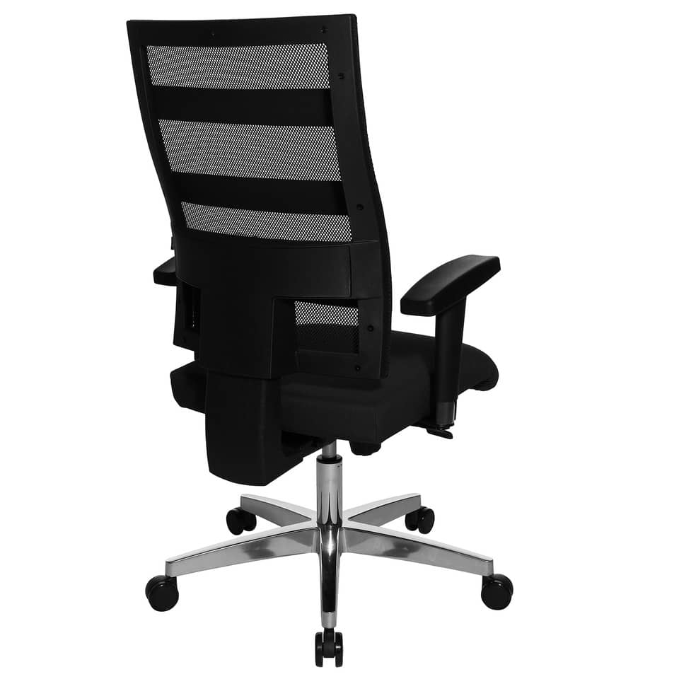Bürostuhl, Mesh-Rücken, Schwarz, Verstellbare Armlehnen, Flache Base