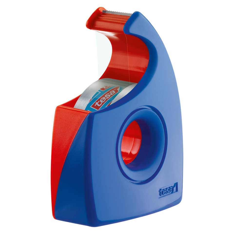 Tape-Spender, Tesafilm Abroller, Kunststoff, Rot Blau, Breite verstellbar