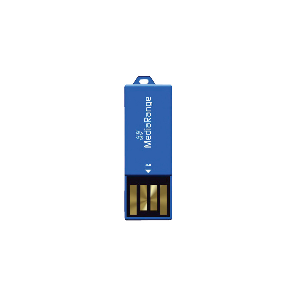 usb-stick, flash drive, 8gb, blau, metallisch