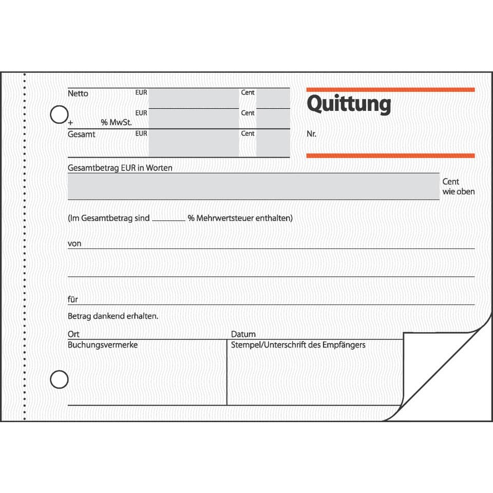 Quittung, Formular, Kassenbeleg, Rechnungsvorlage, Unterschriftfeld