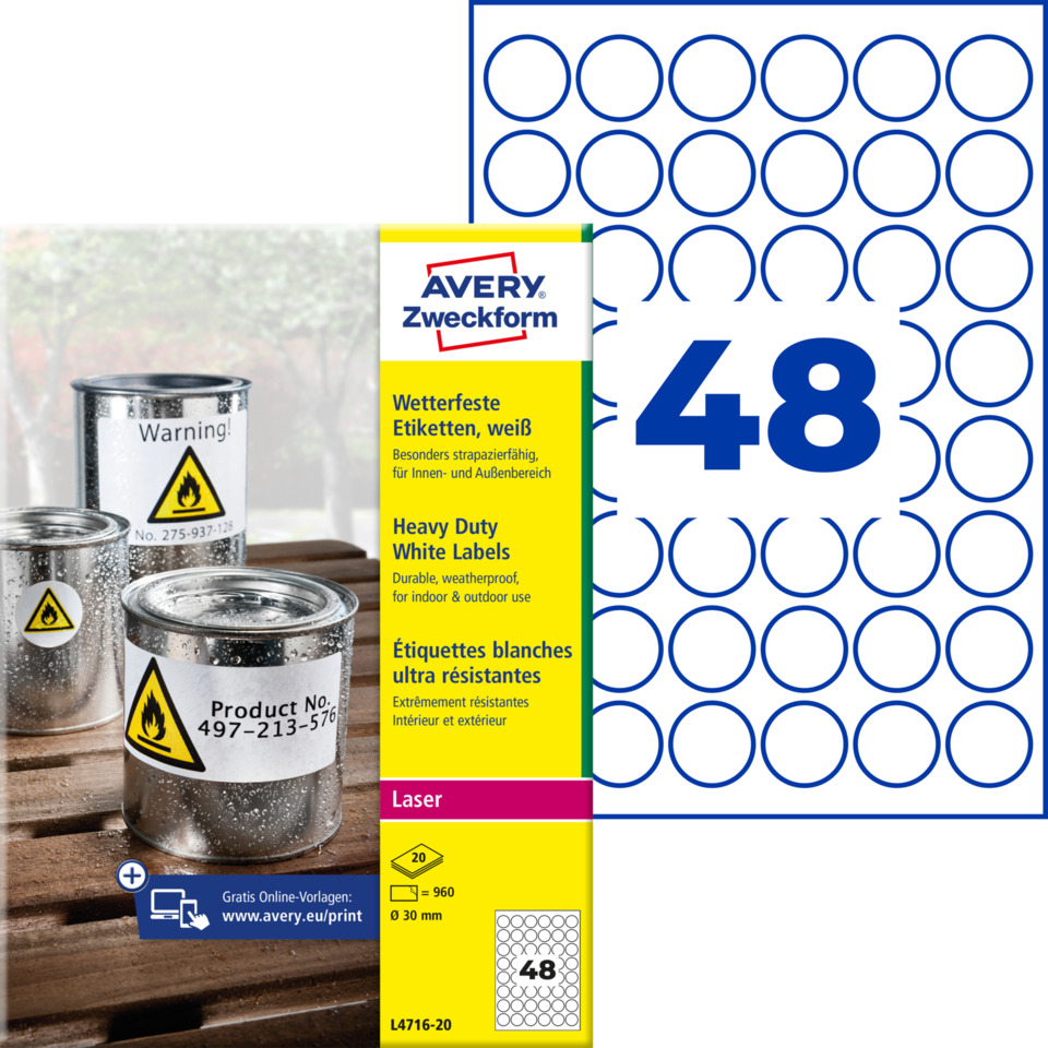 weiße etiketten, Laseretiketten, Avery, weiße Etiketten, Kreis Muster