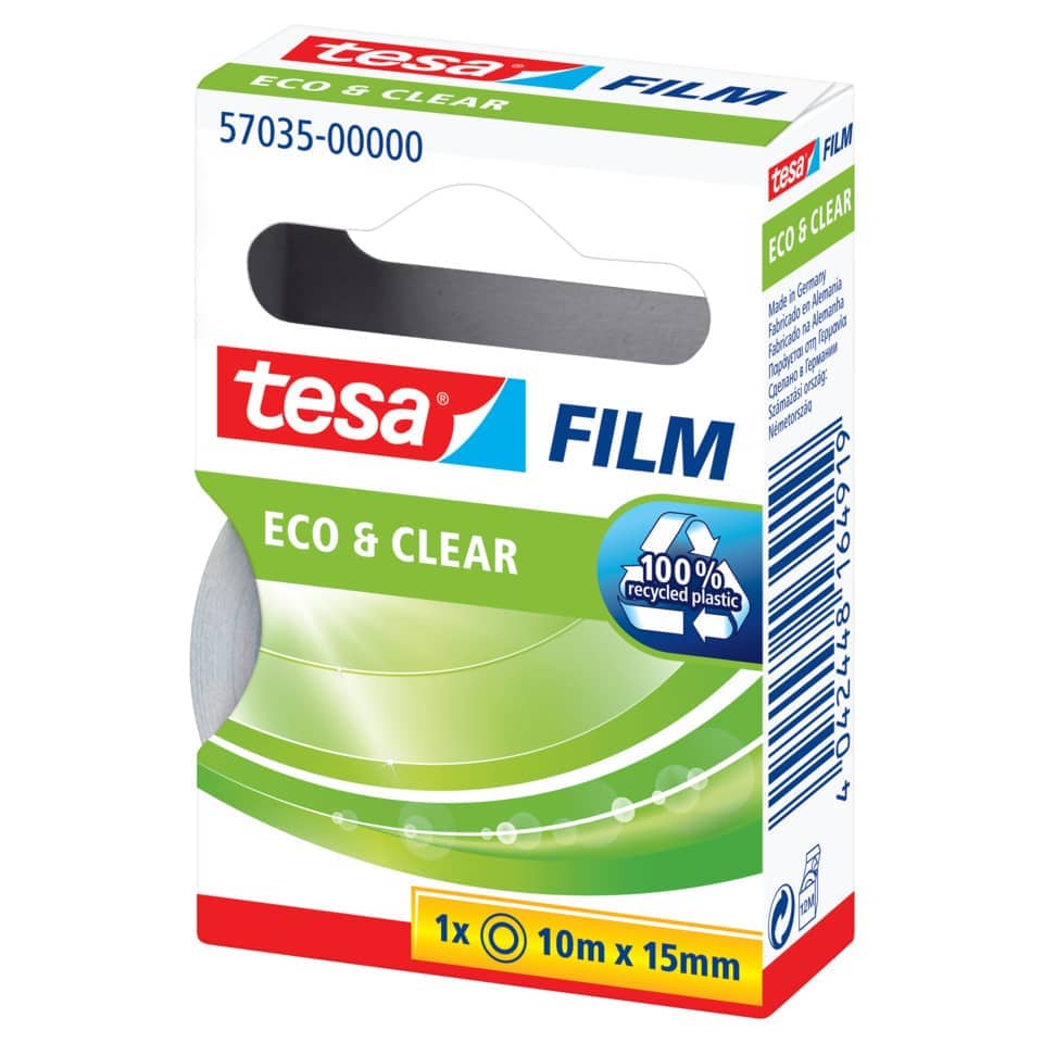 Filme, Tesafilm, Eco & Clear, Klebeband, 10 m x 15 mm