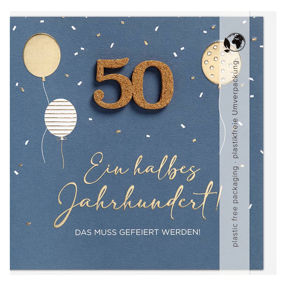 50, Jahrestag, Geschenkverpackung, Ballons, Konfetti