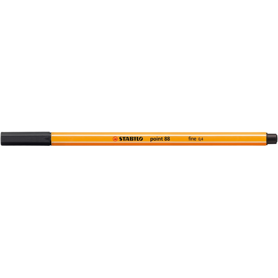 gelb-orangeer Stift, Bleistift, Bleistift mit Mine, Gummigriff, Stabilo point 88