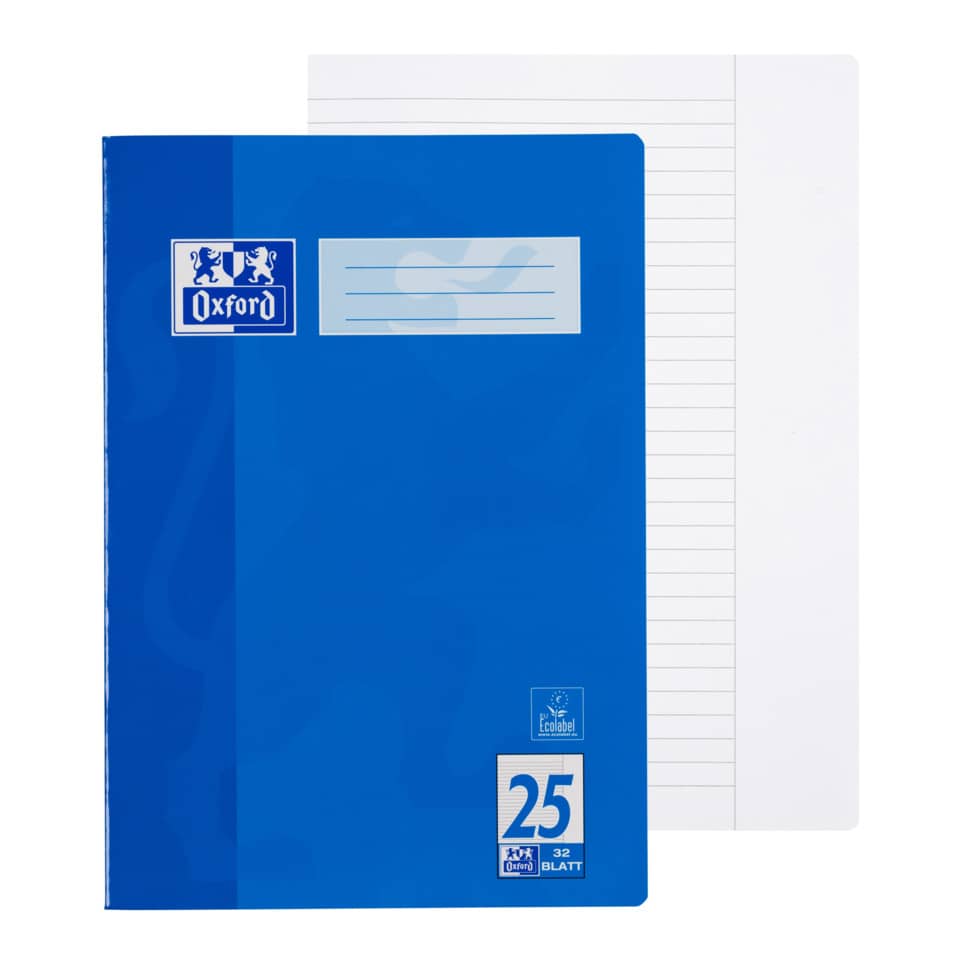 Notebook, Blue cover, A4 size, Ruled pages, Oxford brand appearance
