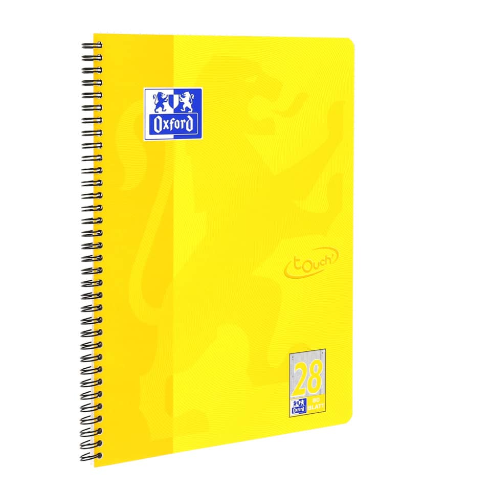 Notizbuch, Spiralblock, Gelb, Oxford, Pen Holder