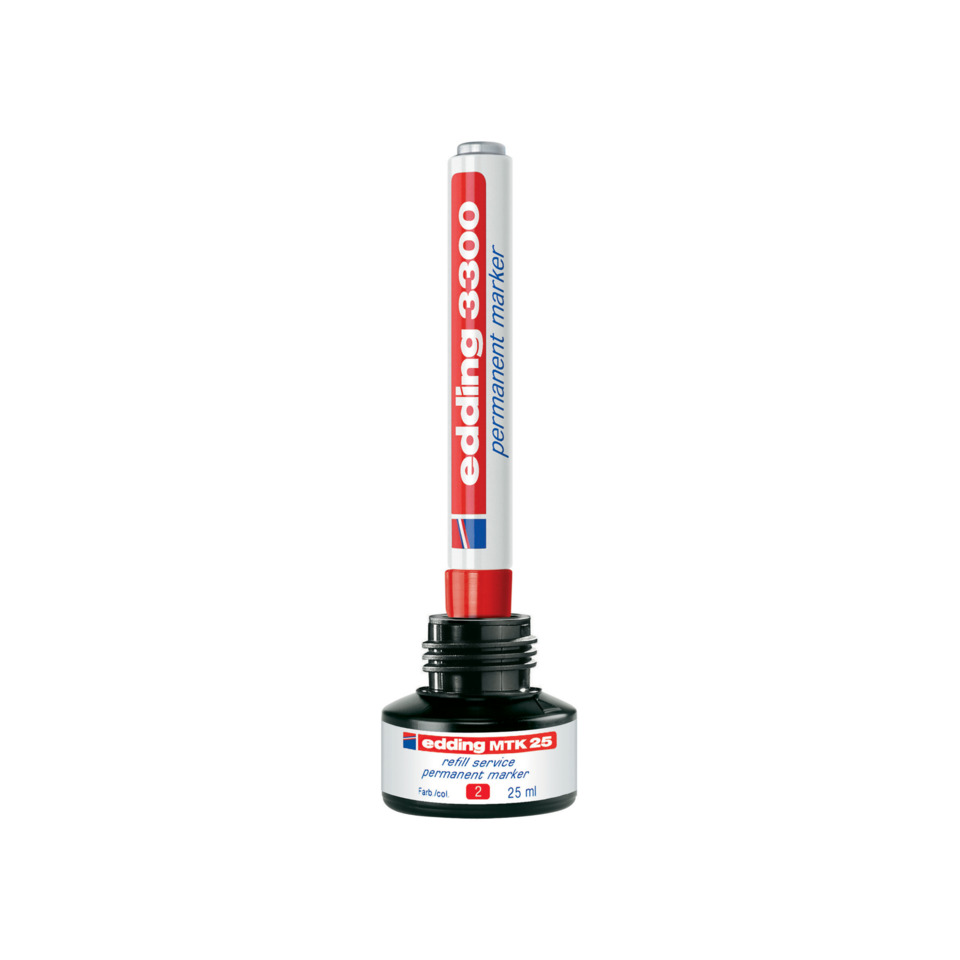 Permanentmarker, Markerstift, Tintenflasche, Rote Kappe, 25 ml