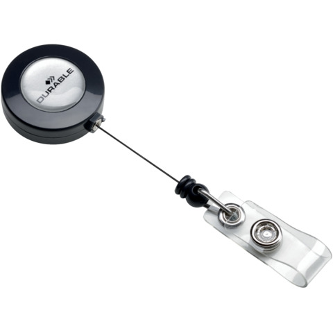 Ausweishalter mit Aufrollmechanismus, 10 Stück, anthrazit DURABLE 8152 58