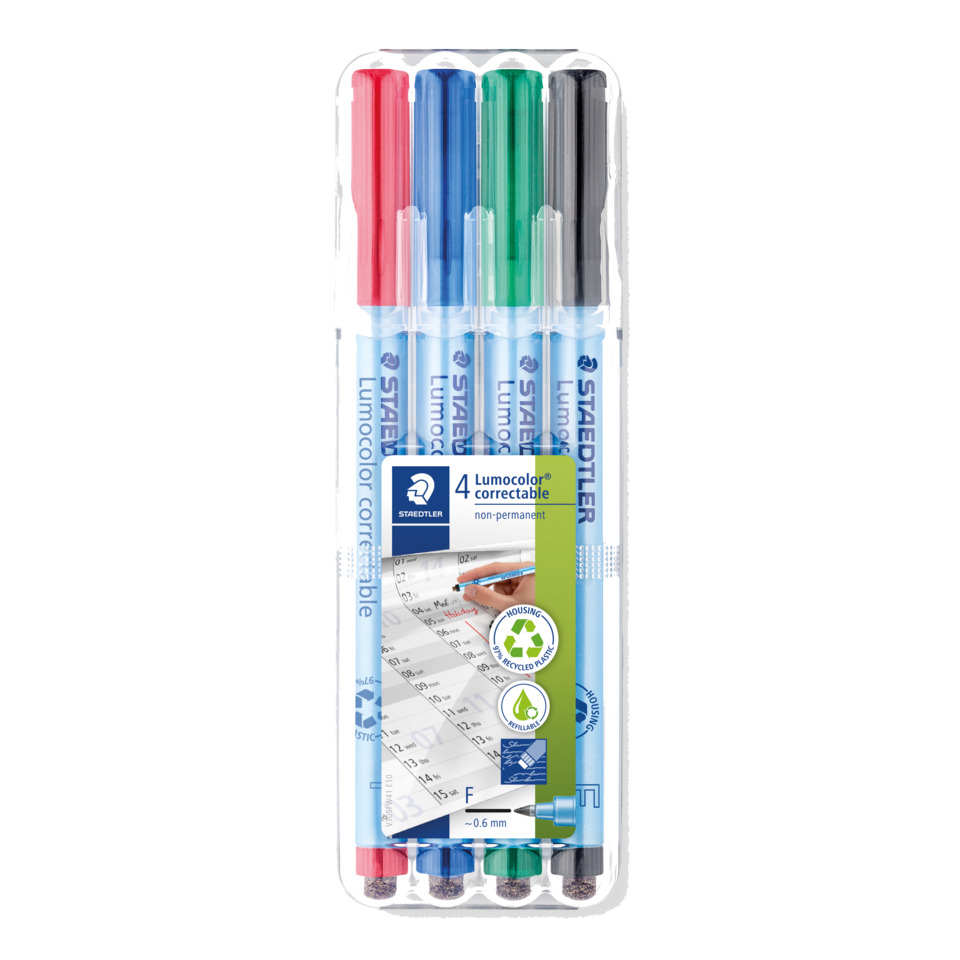 Stiftset, Marker, Korrekturmarker, 4er-Set, Lumencolor