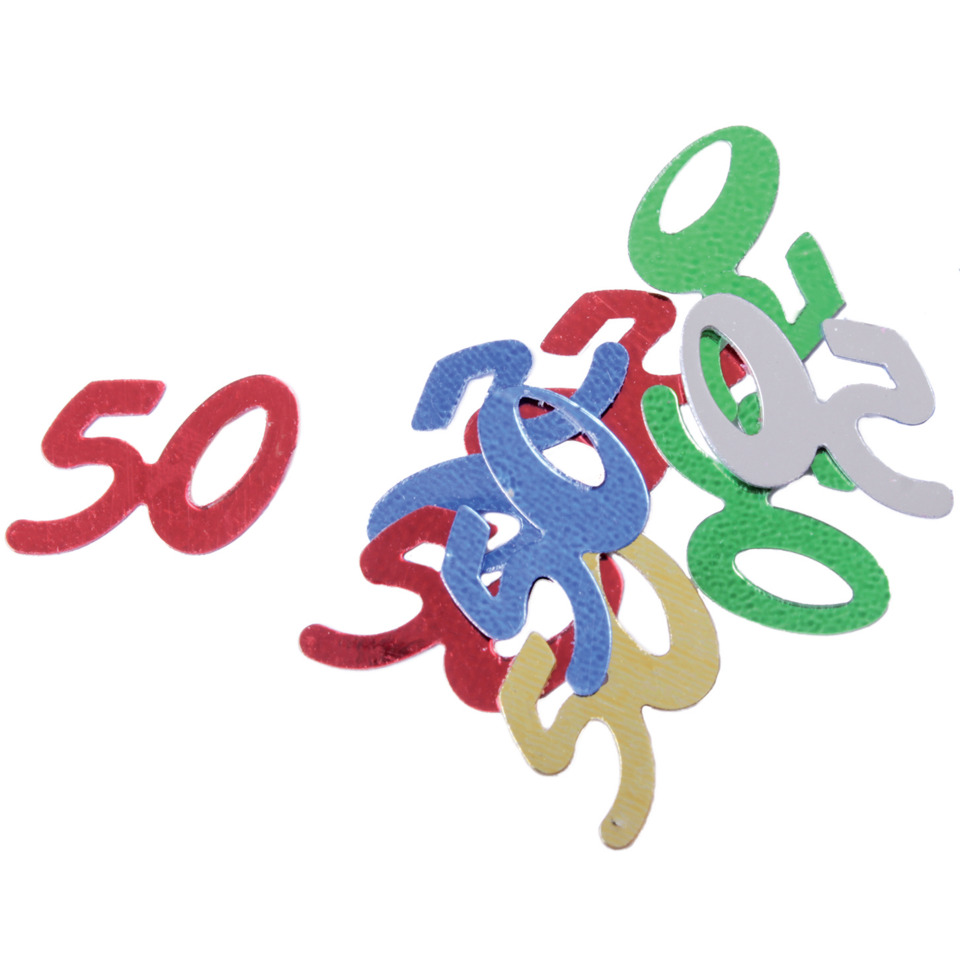 zahlen, konfetti, papierelemente, bunte teile, 50