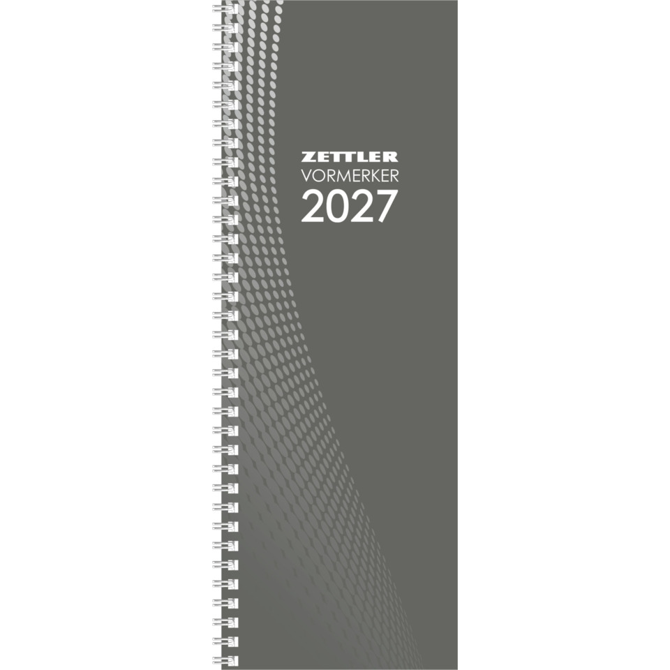 notebook, Kalender, Spiralheft, grau Umschlag, Punktraster