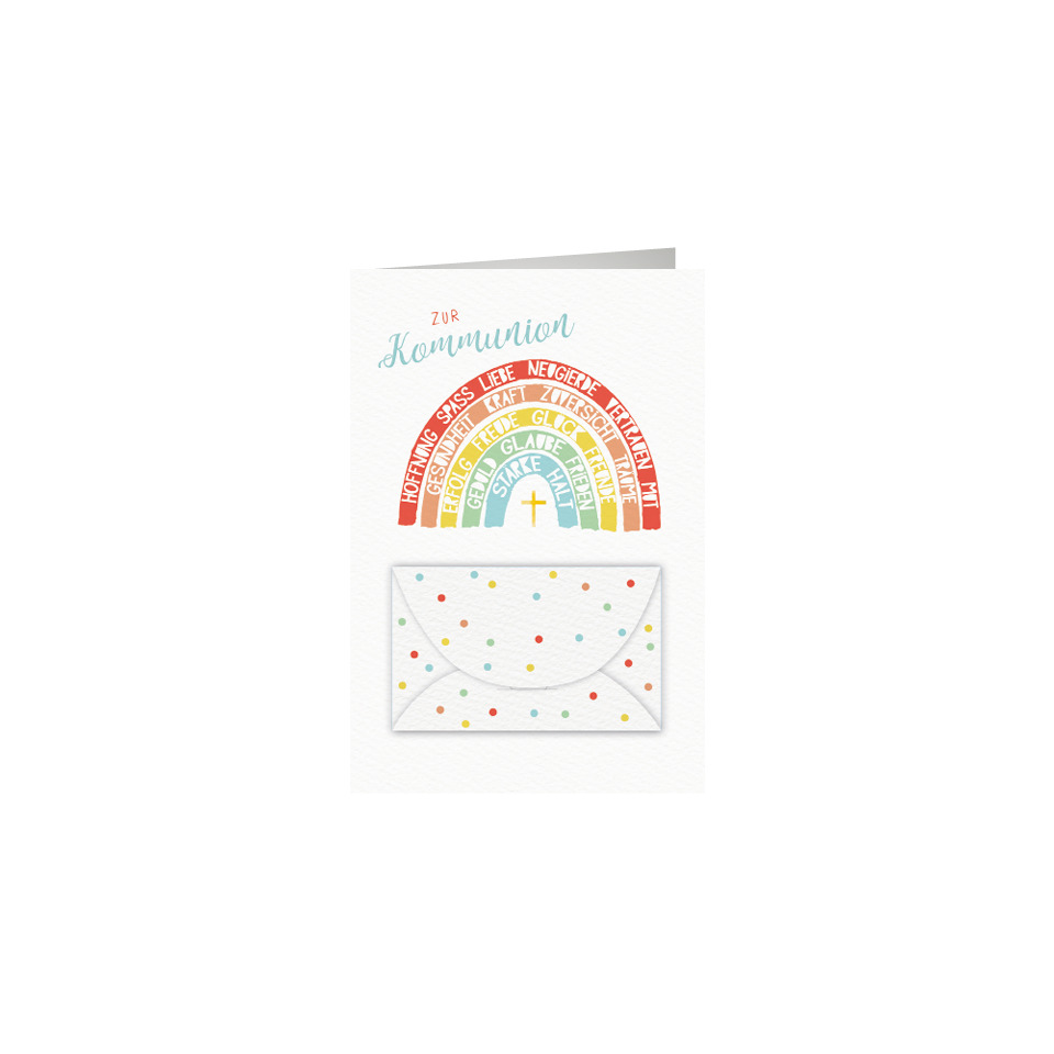 Grußkarte, Regenbogen, Karte, Umschlag, Pastellfarben